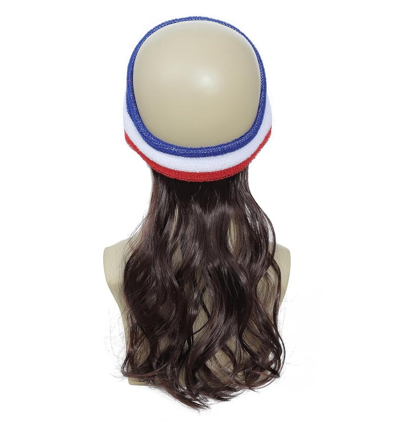 Traqur Store 80s Style Mullet Wig, Funny Costume Headband with Mullet Wig, One Size, Adjustable Costume Accessory for Adults (Medium Brown) - Image 4